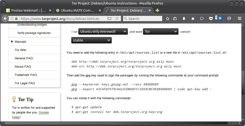 tor browser terminal install