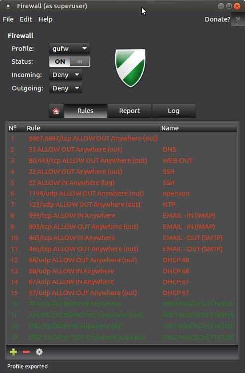 Gufw firewall как настроить