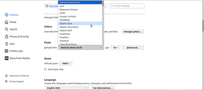 Font Firefox