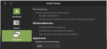 mate-tweak without undecorate option