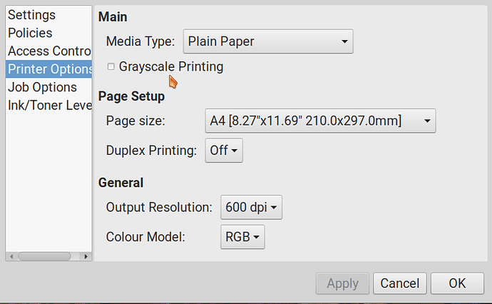 Printer Options