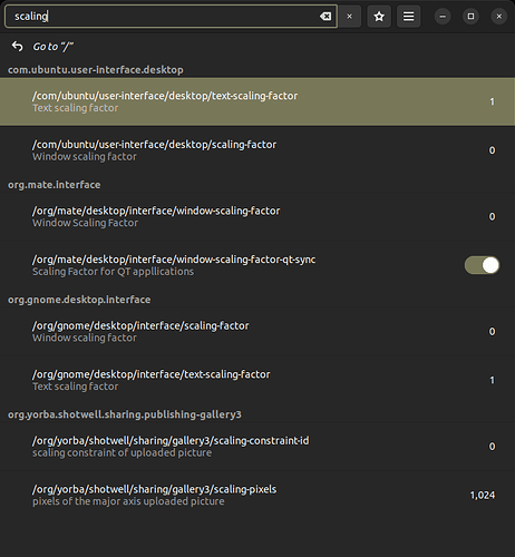 Search for scaling in dconf-editor