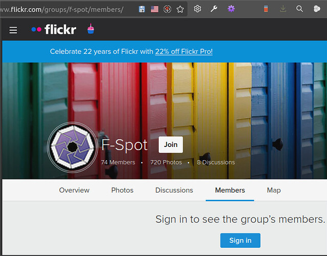 f-spot group at flickr_signIn