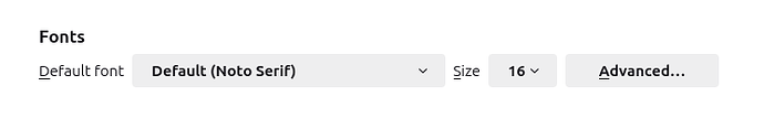 font setting