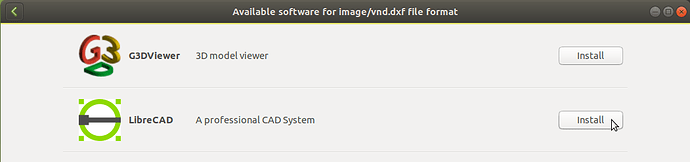 GNOME Software suggests applications to open DXF