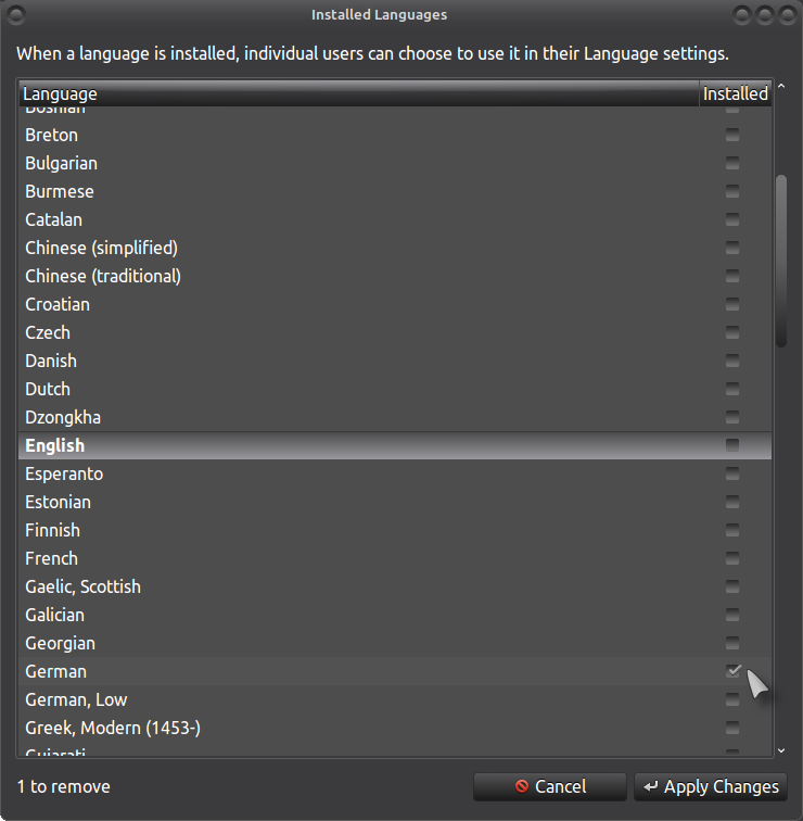 ubuntu change default language to english putty