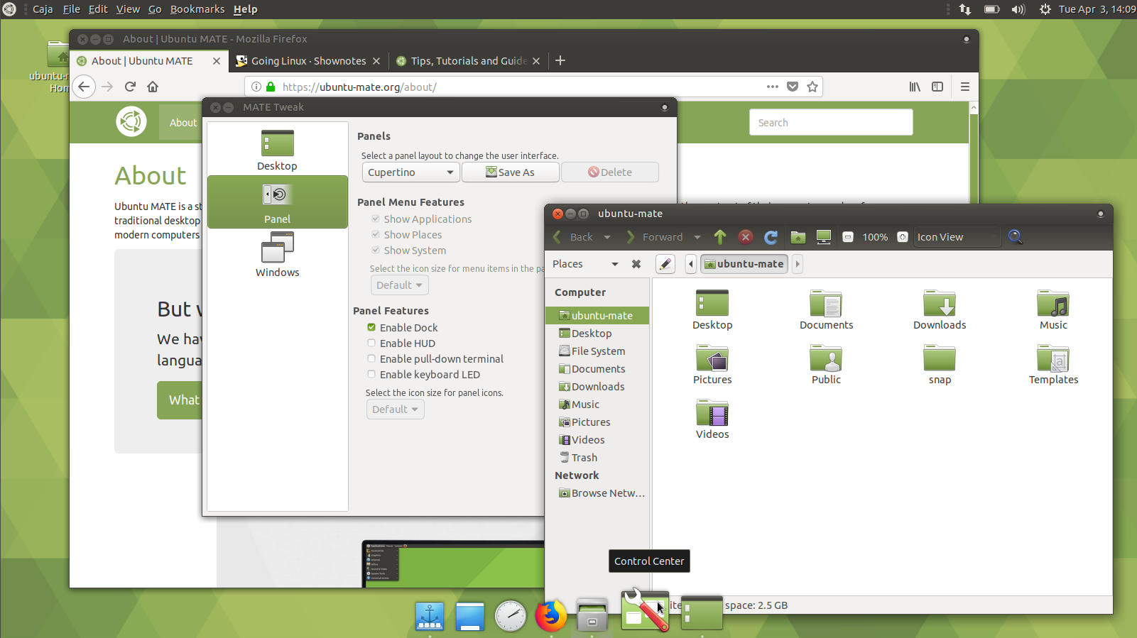 Panel select. Панель в Mate. Ubuntu Mate Cupertino. Snap Linux. Mate desktop кастомизация.