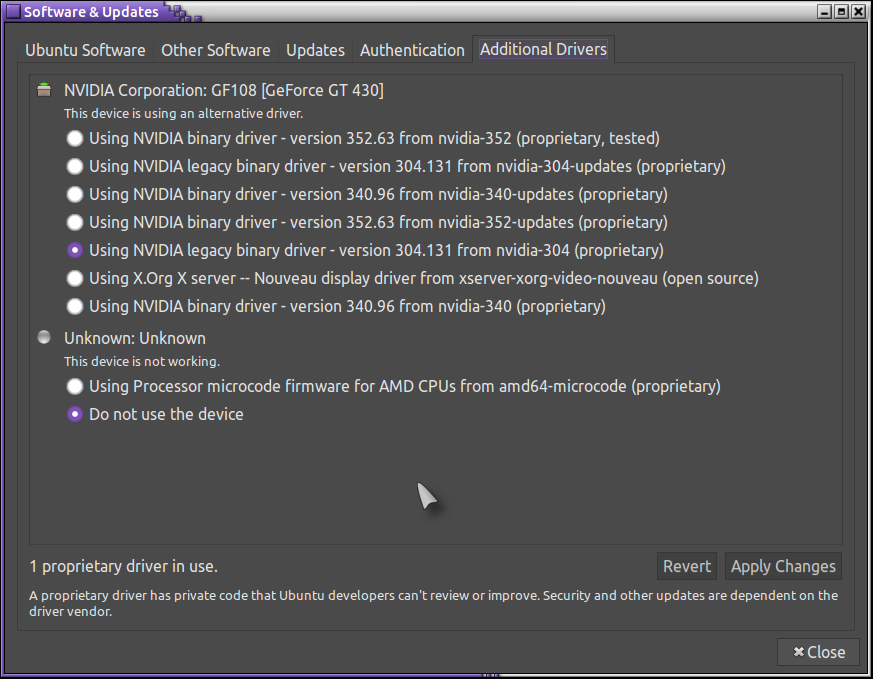 ubuntu graphics driver